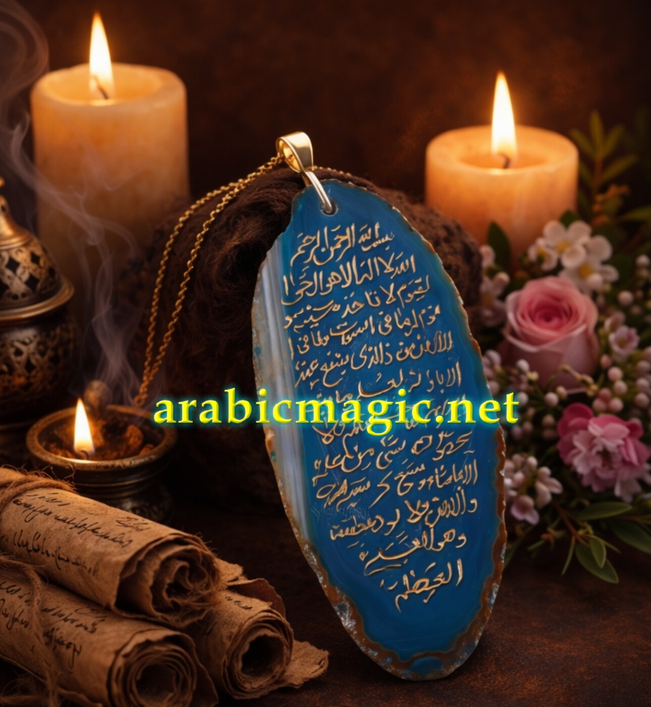 The Azure Seal of Eleven Lights, Rare Arabic Amulet Made According to the Ancient Manuscript "The Silent Lights" - Image 4